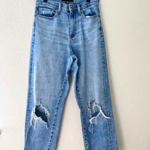 Uniqlo Distressed Straight High-Rise Jeans in Size 26